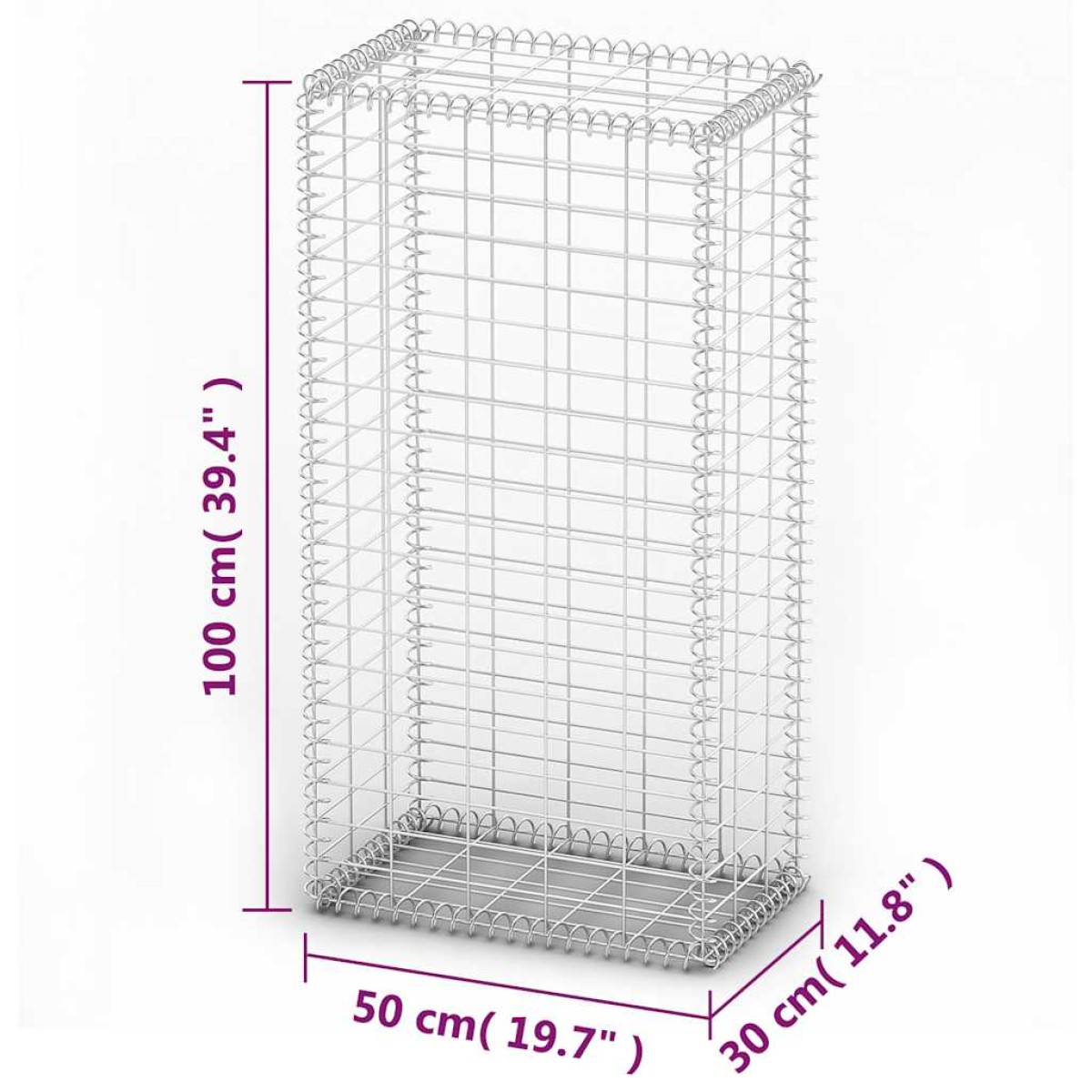 vidaXL Συρματοκιβώτιο 100 x 50 x 30 εκ. Γαλβανισμένο Σύρμα με Καπάκια