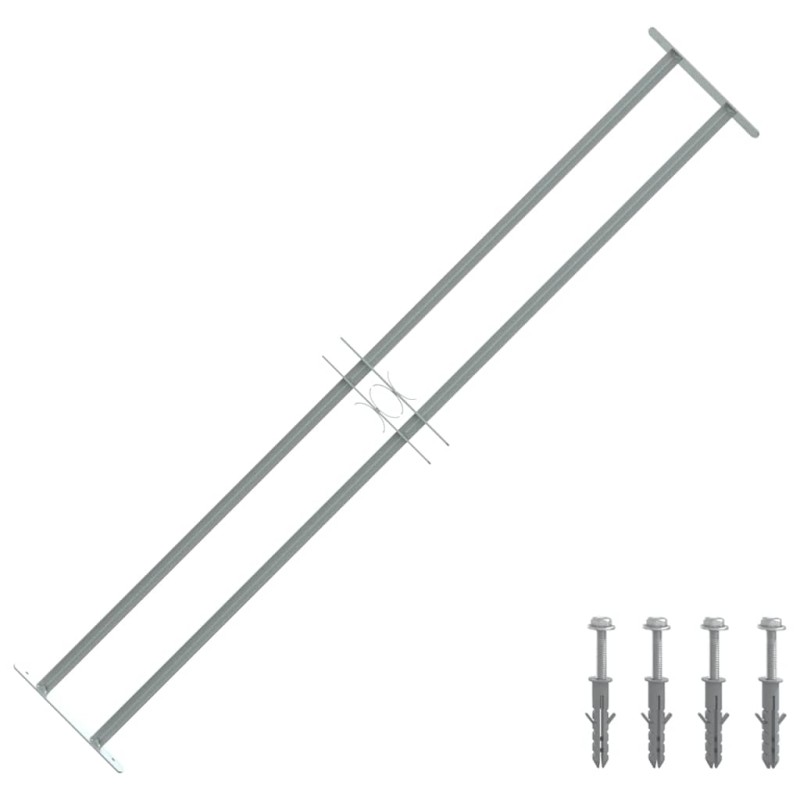 vidaXL Τοίχοι Παραθύρων 1000-1500 mm Γαλβανισμένος Χάλυβας Ασημί