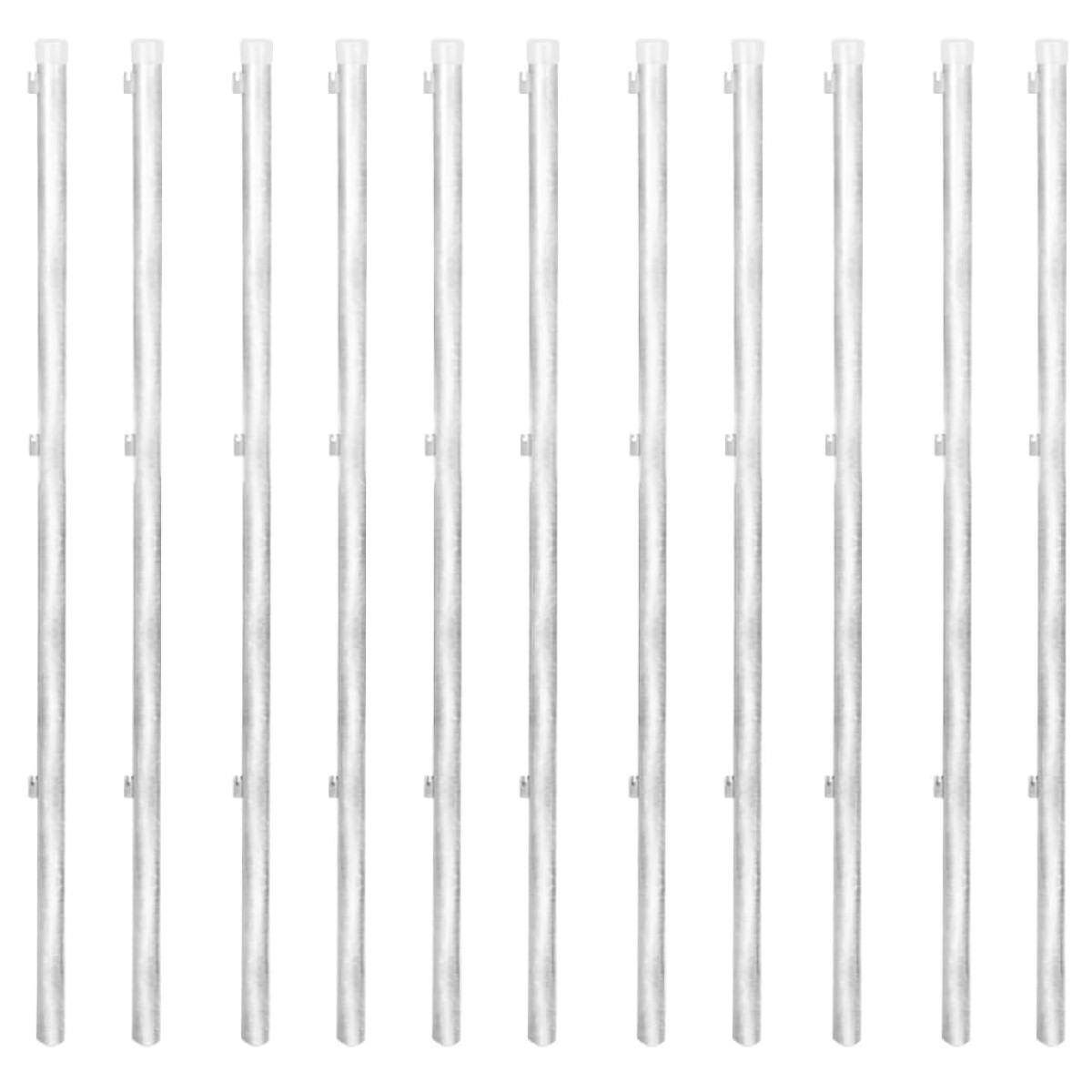 vidaXL Συρματόπλεγμα 25 x 1,25 μ. Γαλβανισμένο Ατσάλι + Στύλοι/Βάσεις