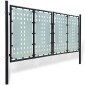 vidaXL Πόρτα Περίφραξης Μονή Μαύρη 300 x 175 εκ.