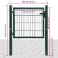 vidaXL Πόρτα Περίφραξης (Μονή) Πράσινη 106 x 130 εκ.