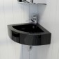vidaXL Νιπτήρας με Οπή Υπερχείλισης Μαύρος 45 x 32 x 12,5 εκ.