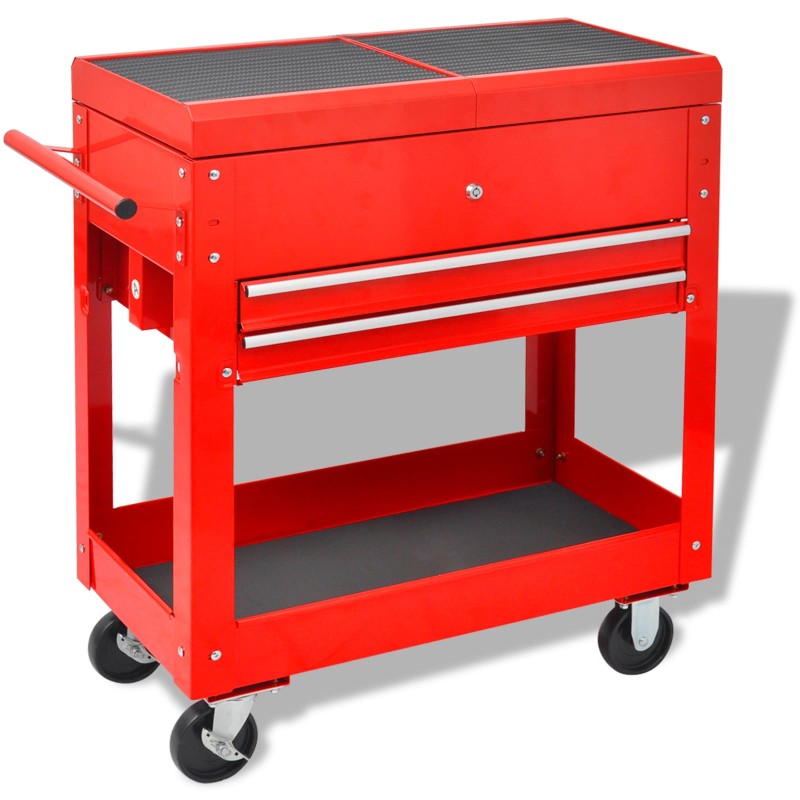 vidaXL Καρότσι εργαλείων Κόκκινο 70.5 x 37 x 71 cm Ατσάλι