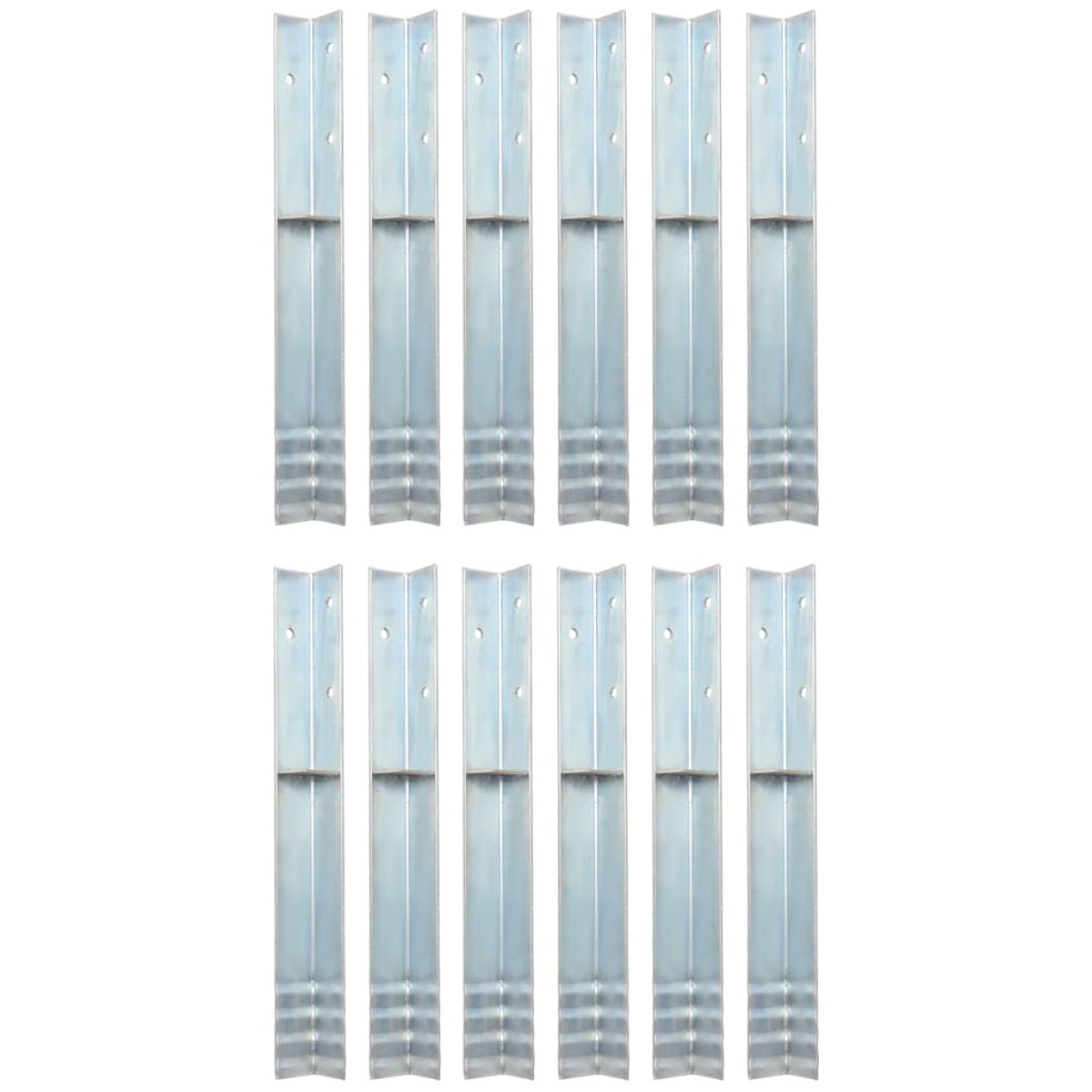 vidaXL Στηρίγματα Εδάφους Σχήματος Γ 12 τεμ. 5x5x50 εκ. Γαλβ. Χάλυβας