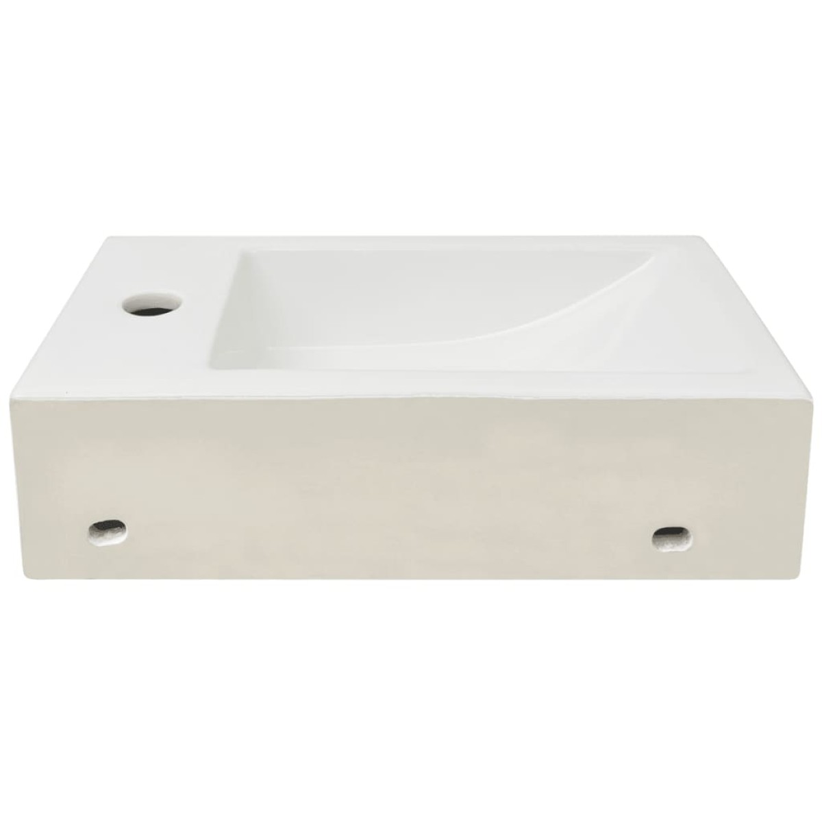 vidaXL Νιπτήρας Ορθογώνιος Οπή Βρύσης Λευκός 46x25,5x12 εκ. Κεραμικός