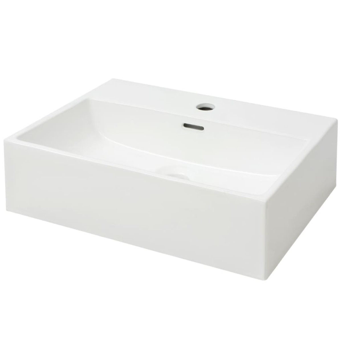 vidaXL Νιπτήρας με Οπή Βρύσης Λευκός 51,5 x 38,5 x 15 εκ. Κεραμικός
