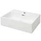 vidaXL Νιπτήρας με Οπή Βρύσης Λευκός 51,5 x 38,5 x 15 εκ. Κεραμικός