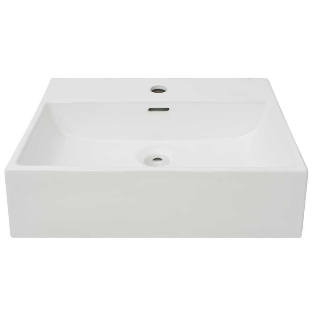 vidaXL Νιπτήρας με Οπή Βρύσης Λευκός 51,5 x 38,5 x 15 εκ. Κεραμικός