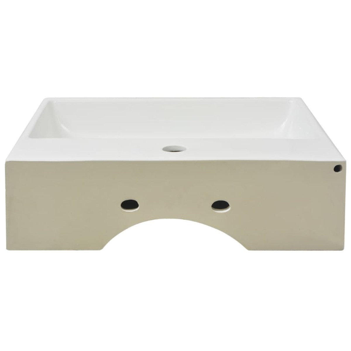 vidaXL Νιπτήρας με Οπή Βρύσης Λευκός 51,5 x 38,5 x 15 εκ. Κεραμικός