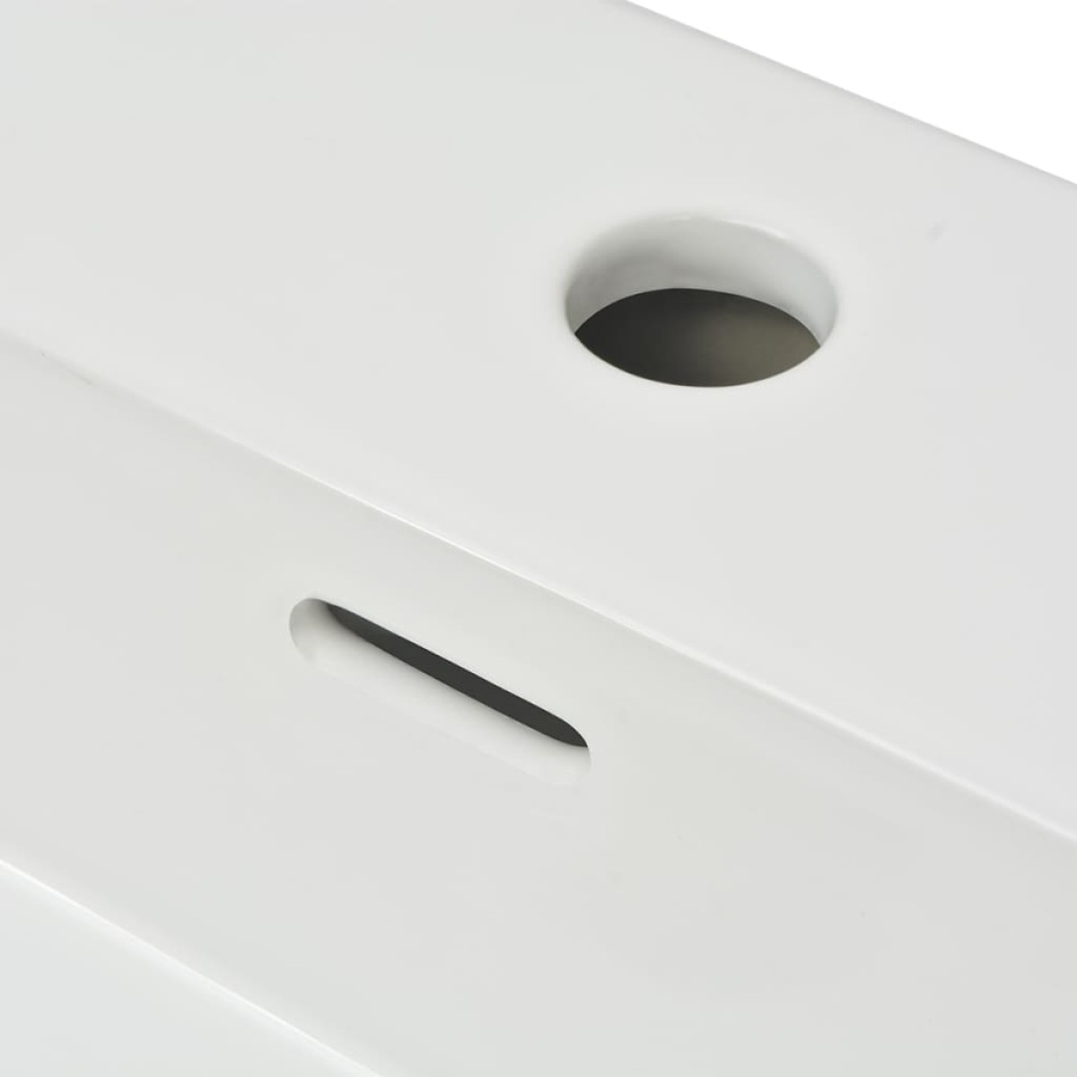 vidaXL Νιπτήρας με Οπή Βρύσης Λευκός 51,5 x 38,5 x 15 εκ. Κεραμικός