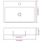vidaXL Νιπτήρας με Οπή Βρύσης Λευκός 76 x 42,5 x 14,5 εκ. Κεραμικός