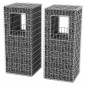 vidaXL Συρματοκιβώτια Στύλοι/Γλάστρες 2 τεμ 50 x 50 x 120 εκ. Ατσάλινα