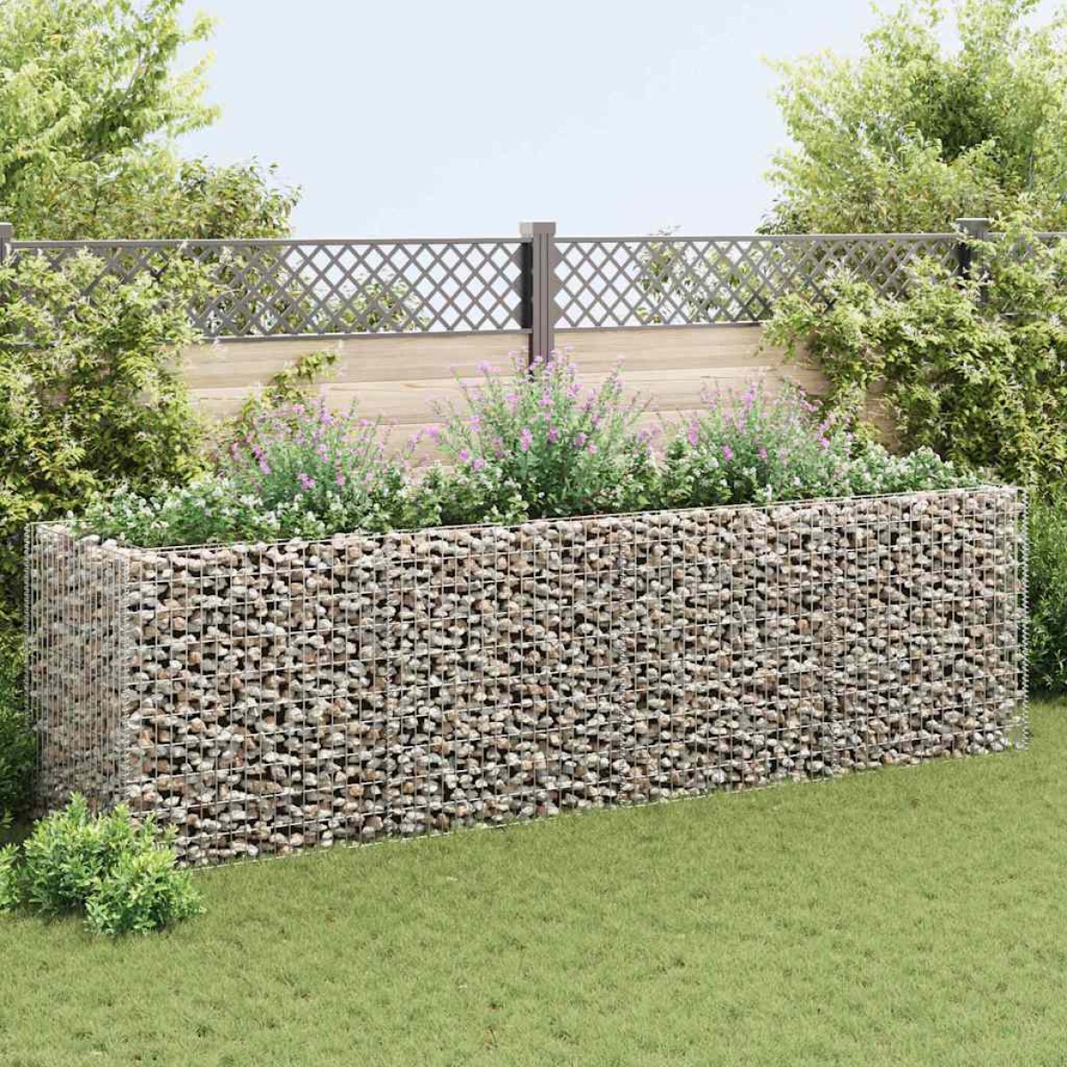vidaXL Συρματοκιβώτιο - Γλάστρα Υπερυψωμένη 360x90x100 εκ. Ατσάλινη