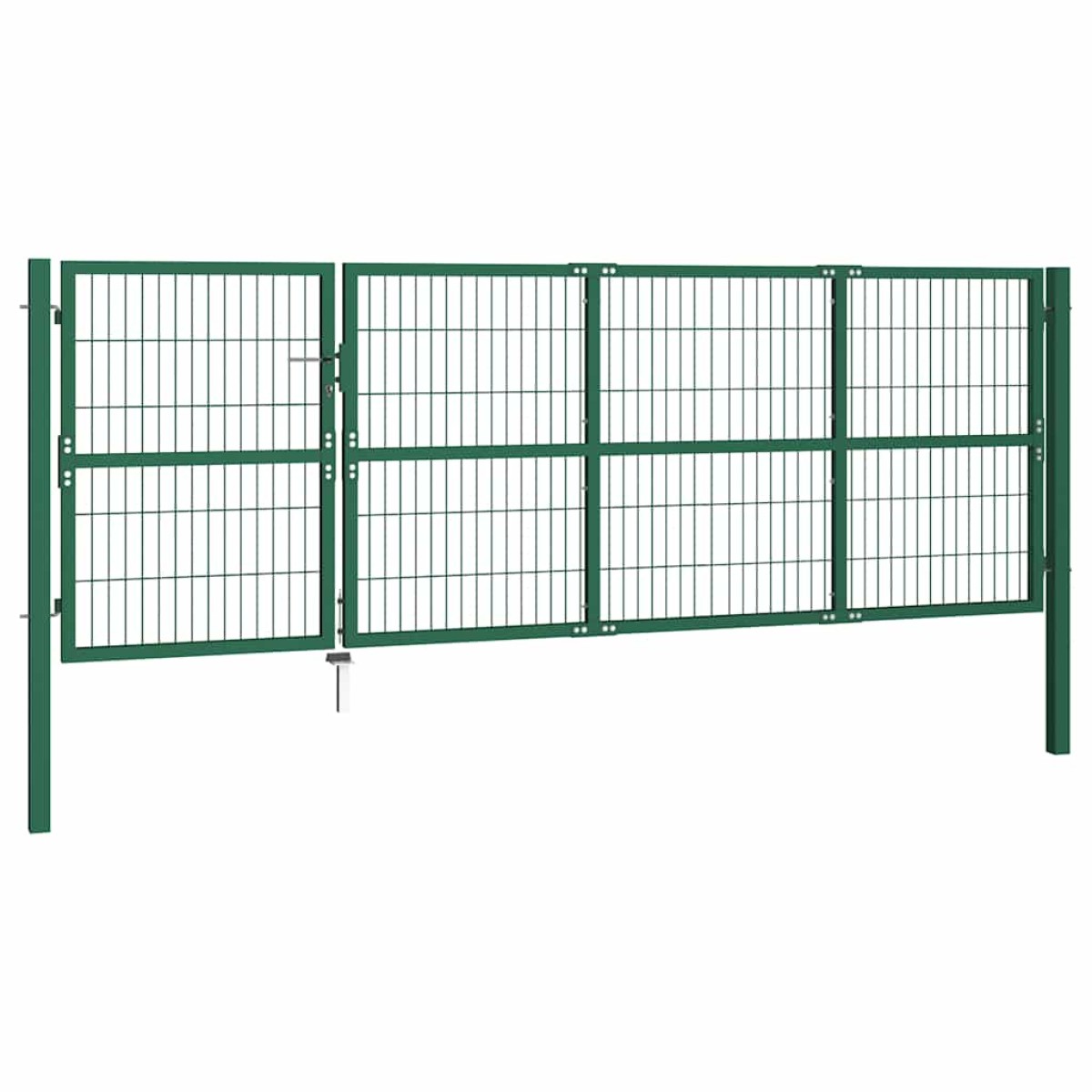 vidaXL Πόρτα Περίφραξης Κήπου Πράσινη 350x120 εκ. Ατσάλινη με Στύλους