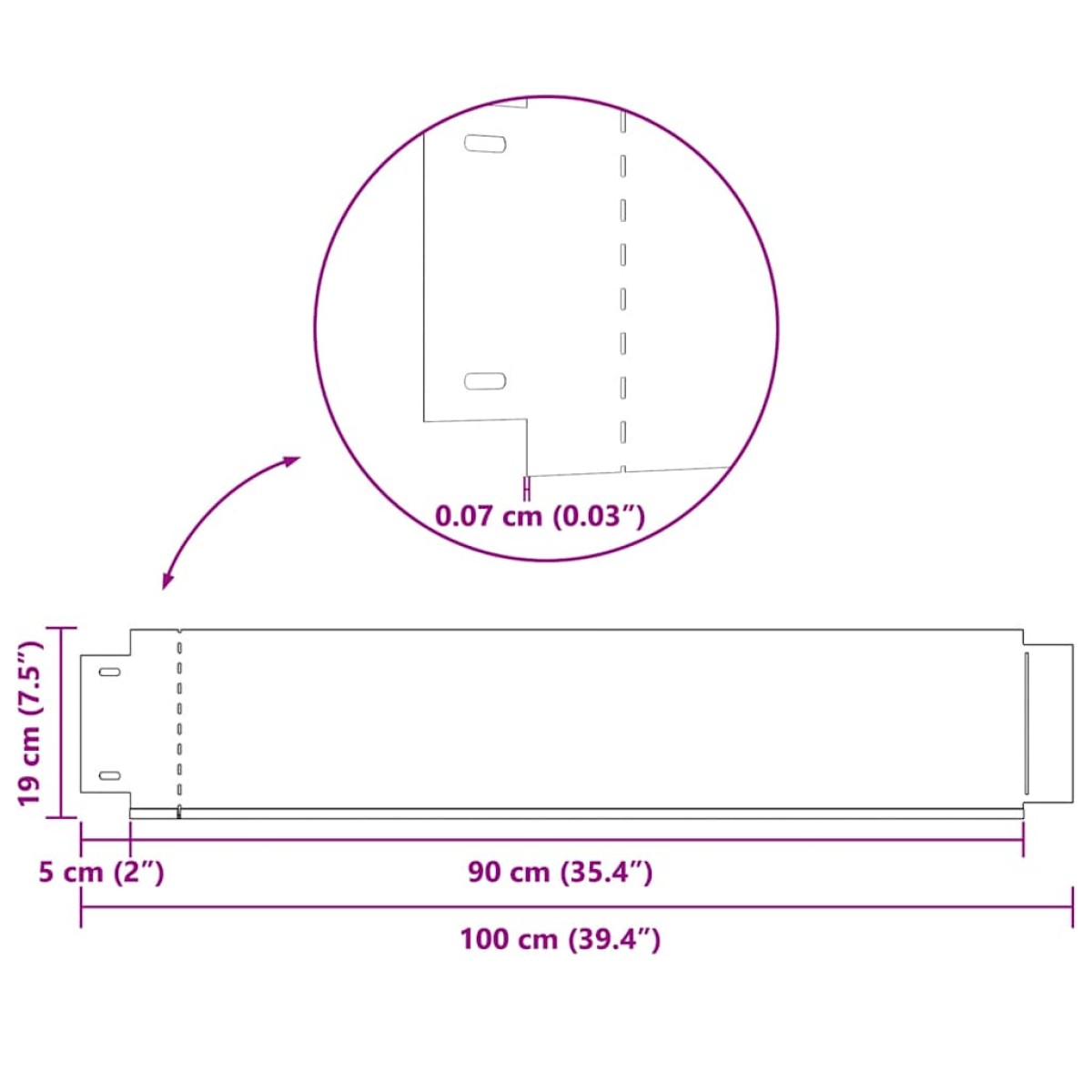 vidaXL Μπορντούρες Γκαζόν 5 τεμ. 100 x 20 εκ. από Γαλβανισμένο Χάλυβα