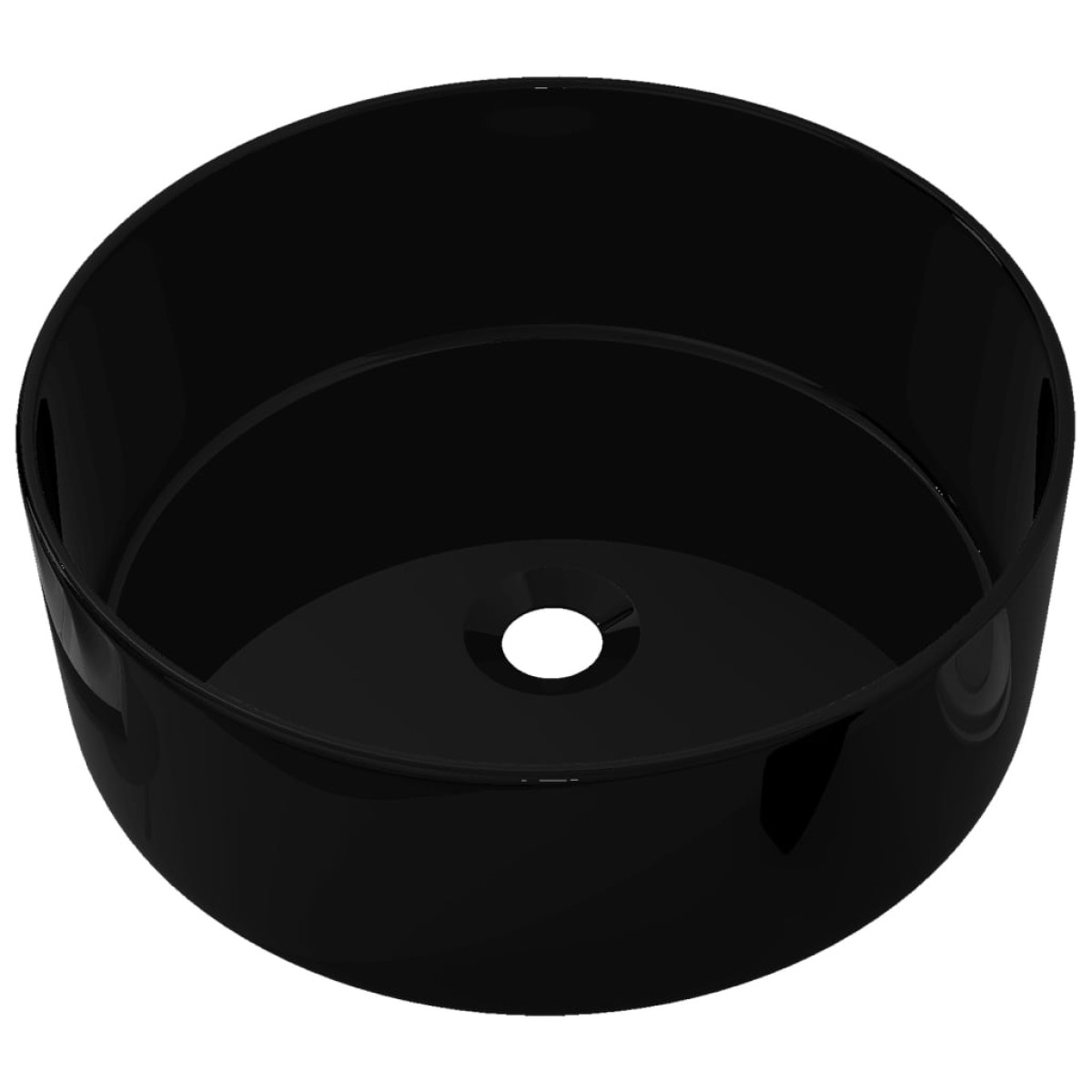 vidaXL Νιπτήρας Στρογγυλός Μαύρος 40 x 15 εκ. Κεραμικός