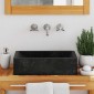 vidaXL Νιπτήρας Γυαλιστερό Μαύρο 45 x 30 x 12 εκ. Μαρμάρινος