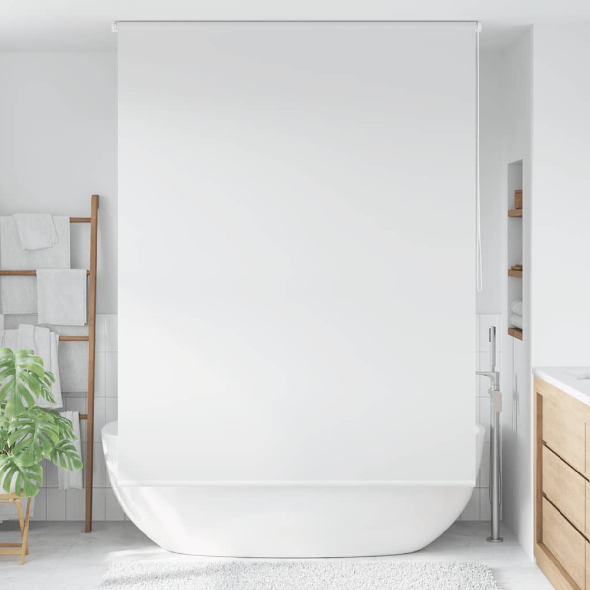 vidaXL Κουρτίνα Μπάνιου Ρολό Λευκή 160 x 240 εκ.