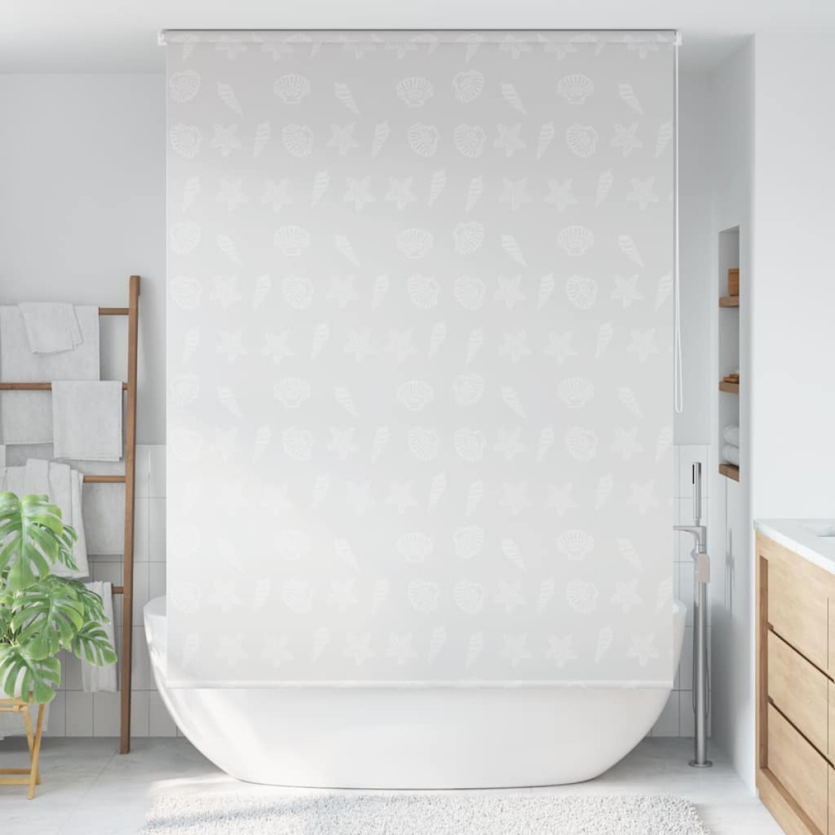 vidaXL Κουρτίνα Μπάνιου Ρολό Αστερίας 140 x 240 εκ.