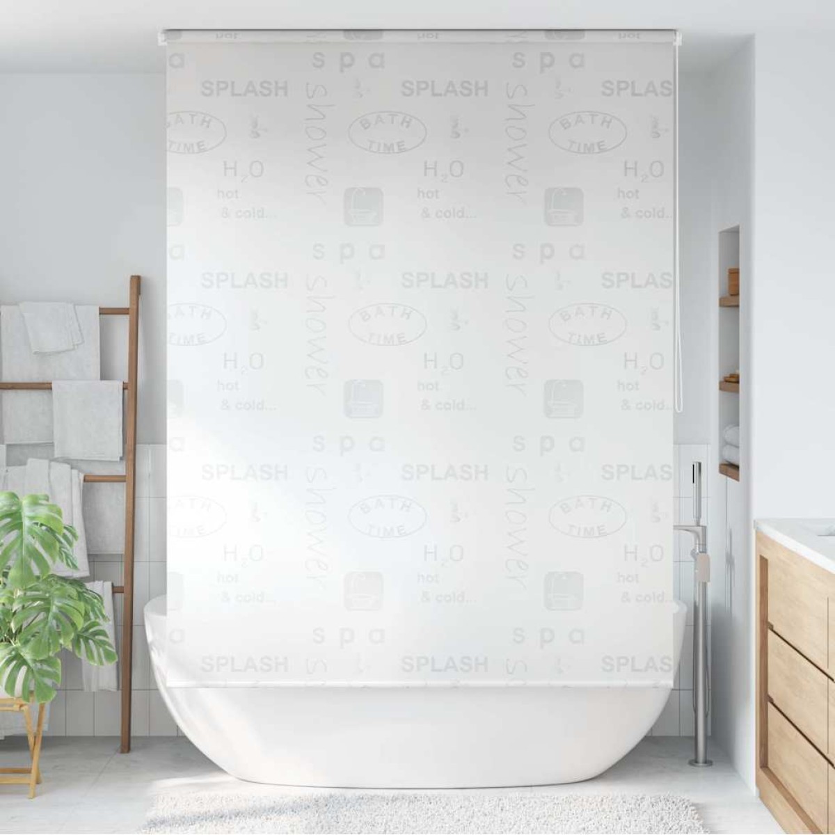 vidaXL Κουρτίνα Μπάνιου Ρολό Σχέδιο Πιτσιλιά 140 x 240 εκ.