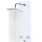 vidaXL Στήλη Ντους Υδρομασάζ Λευκή 25 x 44,6 x 130 εκ. από Γυαλί