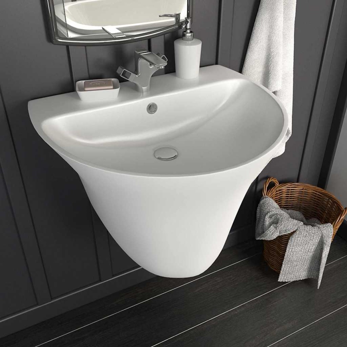 vidaXL Λεκάνη Λευκό 56 x 48 x 42 εκ. Γυαλιστερή Κεραμική