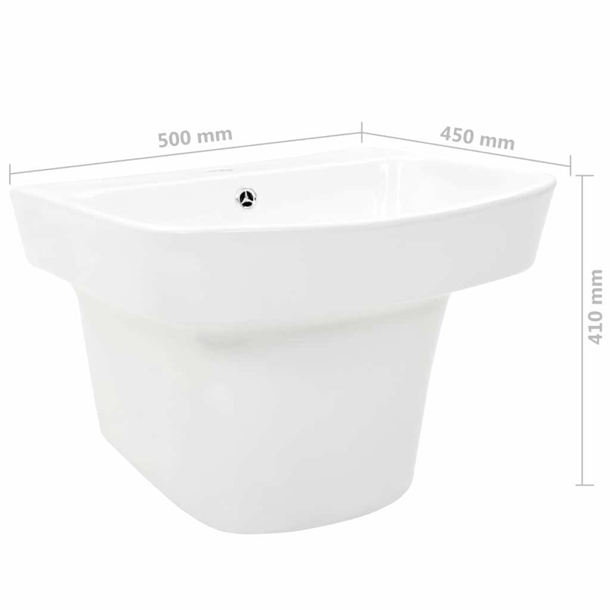 vidaXL Λεκάνη Λευκό 50 x 45 x 41 εκ. Γυαλιστερή Κεραμική