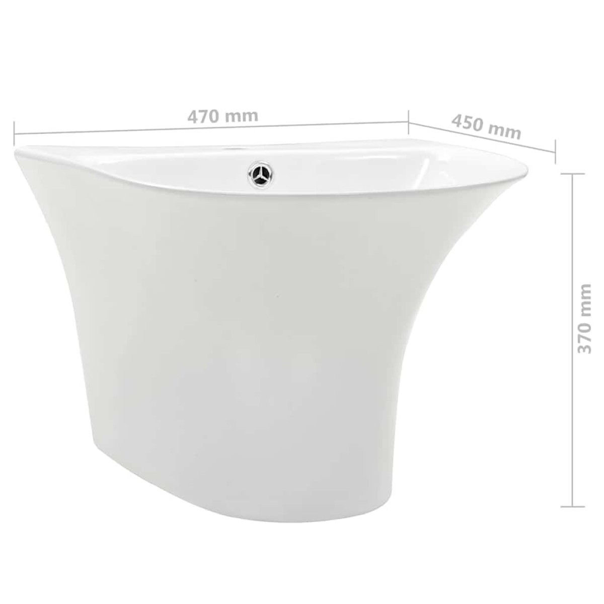 vidaXL Λεκάνη Λευκό 47 x 45 x 37 εκ Γυαλιστερή Κεραμική
