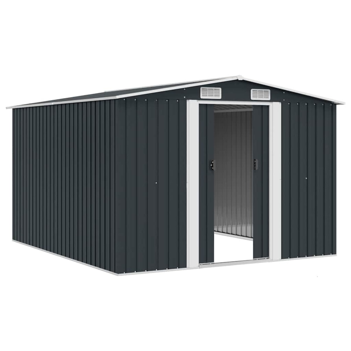 vidaXL Αποθήκη Κήπου Ανθρακί 257 x 298 x 178 εκ. από Μέταλλο