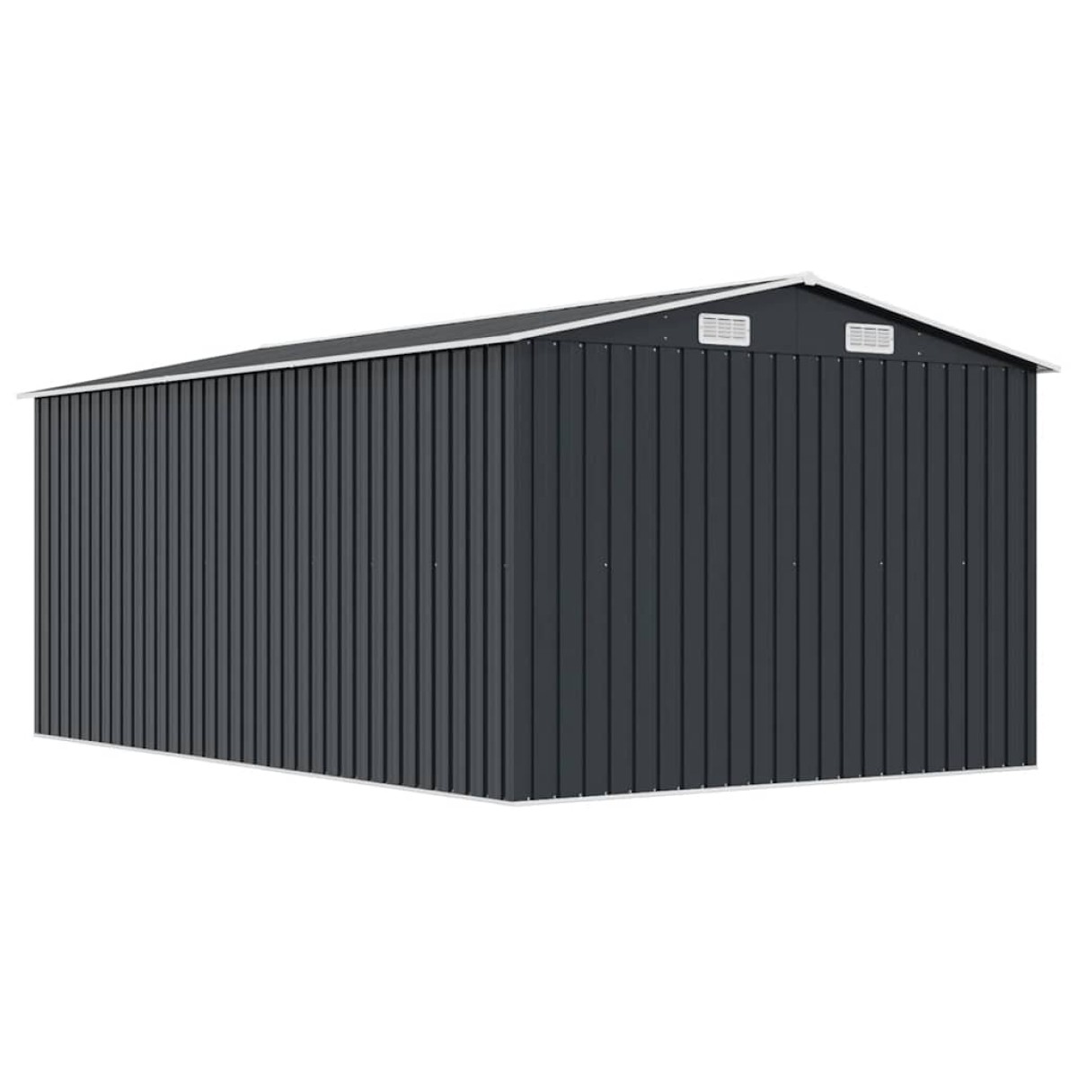 vidaXL Αποθήκη Κήπου Ανθρακί 257 x 392 x 181 εκ. από Μέταλλο