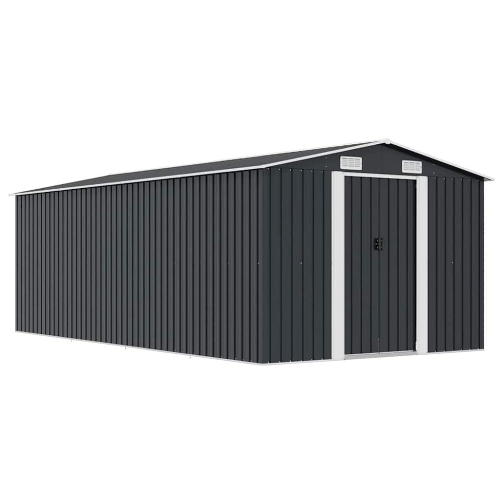 vidaXL Αποθήκη Κήπου Ανθρακί 257 x 489 x 181 εκ. από Μέταλλο