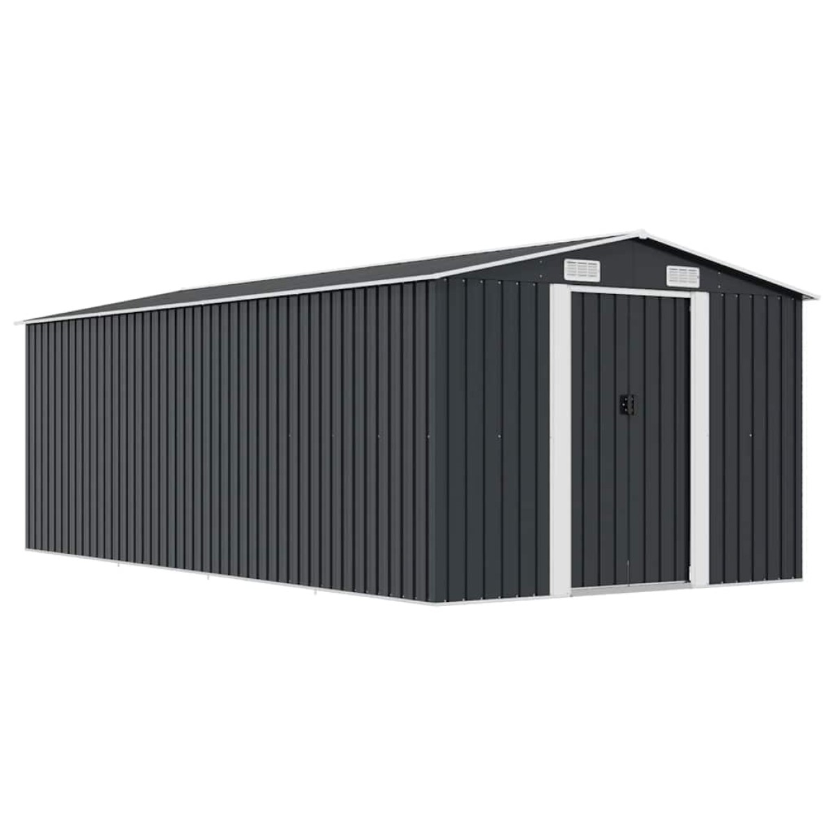 vidaXL Αποθήκη Κήπου Ανθρακί 257 x 489 x 181 εκ. από Μέταλλο