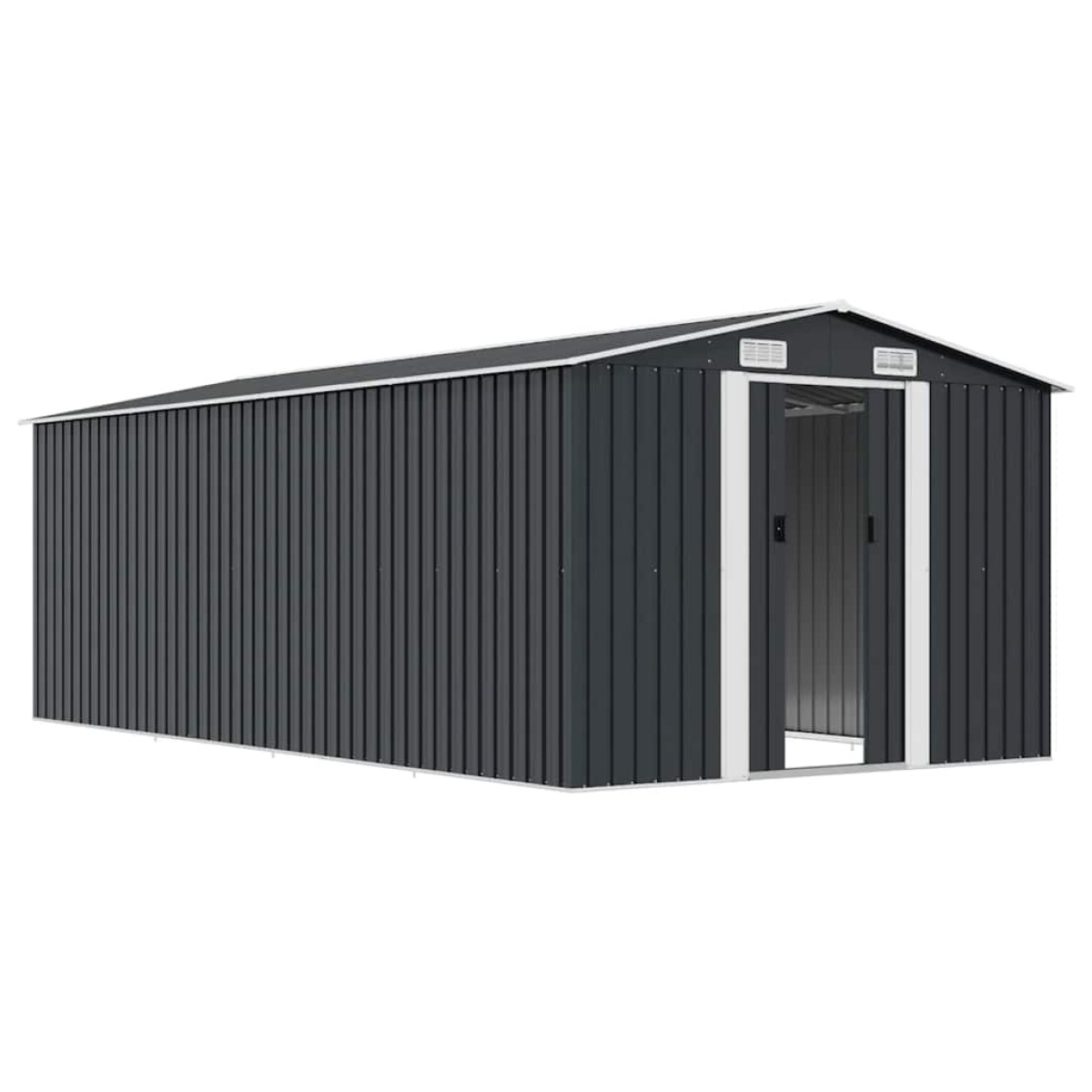 vidaXL Αποθήκη Κήπου Ανθρακί 257 x 489 x 181 εκ. από Μέταλλο