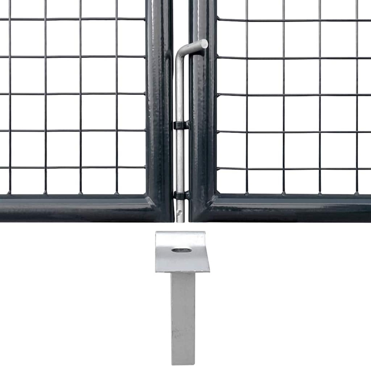 vidaXL Πόρτα Περίφραξης με Πλέγμα Γκρι 289 x 100 εκ. Γαλβαν. Χάλυβας