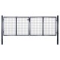vidaXL Πόρτα Περίφραξης με Πλέγμα Γκρι 289 x 100 εκ. Γαλβαν. Χάλυβας