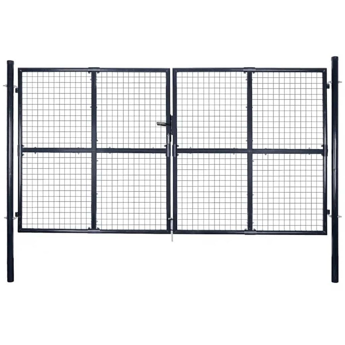 vidaXL Πόρτα Περίφραξης με Πλέγμα Γκρι 289 x 175 εκ. Γαλβαν. Χάλυβας