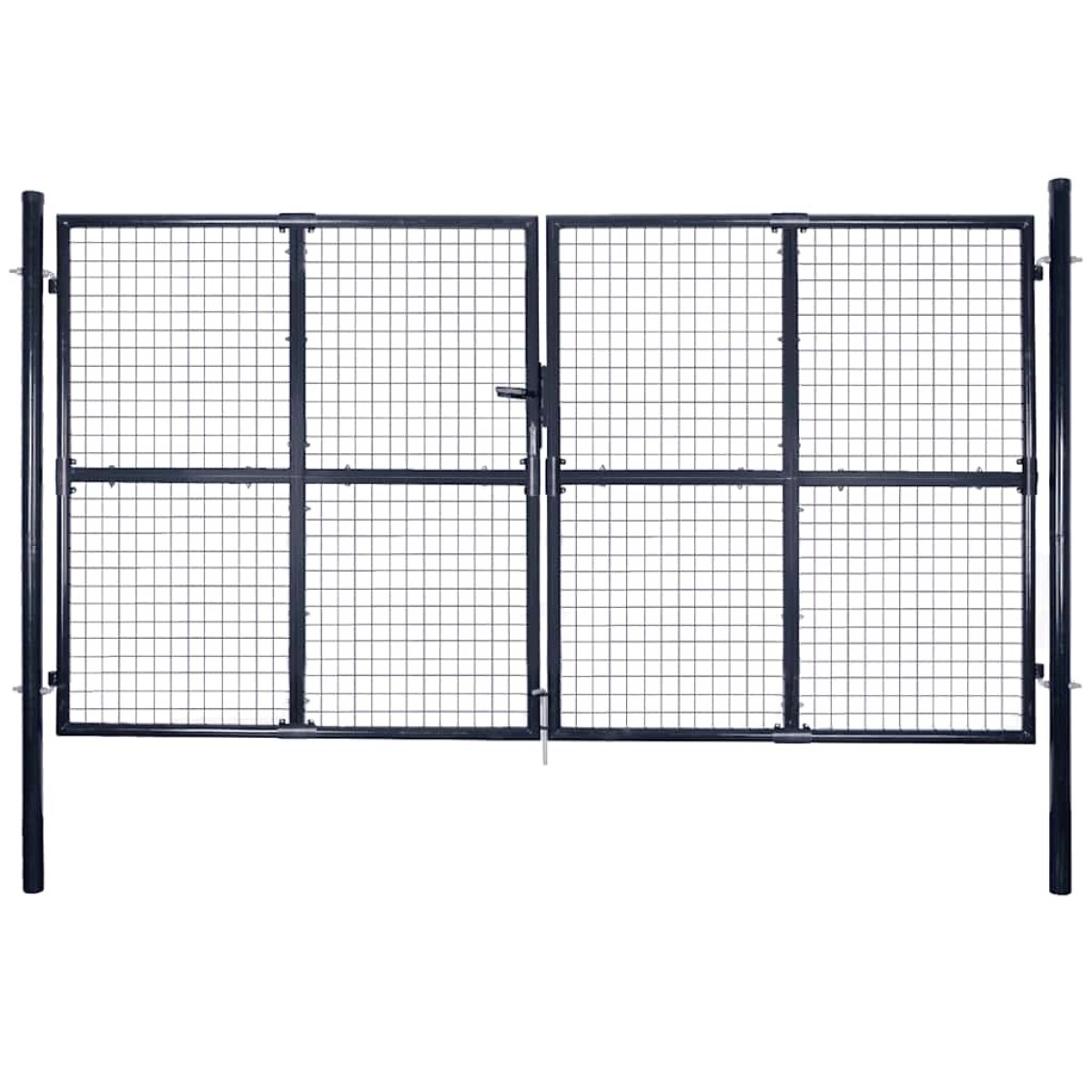 vidaXL Πόρτα Περίφραξης με Πλέγμα Γκρι 289 x 200 εκ. Γαλβαν. Χάλυβας