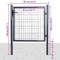vidaXL Πόρτα Περίφραξης με Πλέγμα Γκρι 85,5 x 100 εκ. Γαλβαν. Χάλυβας