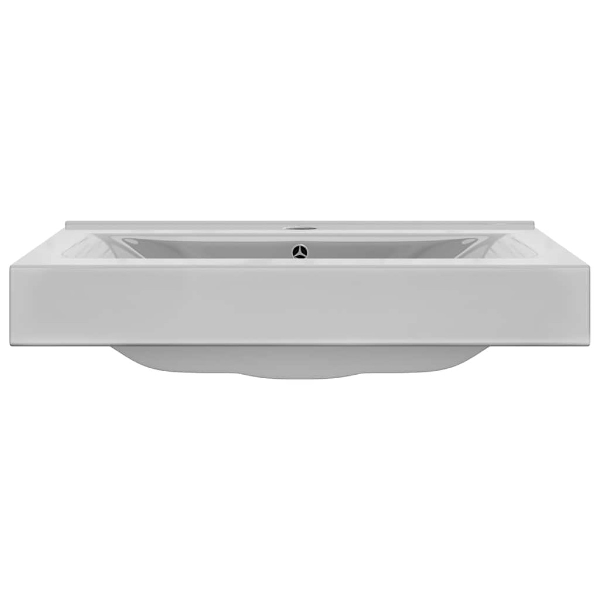 vidaXL Νιπτήρας με Οπή Υπερχείλισης Ασημί 60 x 46 x 16 εκ. Κεραμικός