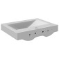 vidaXL Νιπτήρας με Οπή Υπερχείλισης Ασημί 60 x 46 x 16 εκ. Κεραμικός
