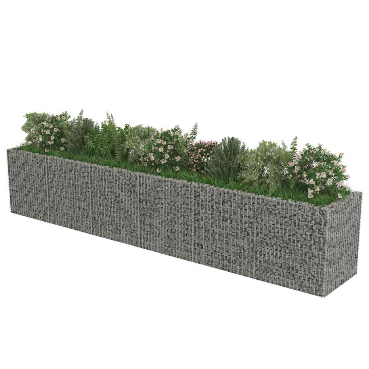 vidaXL Συρματοκιβώτιο-Γλάστρα Υπερυψωμένη 540x90x100 εκ. Γαλβ. Χάλυβας