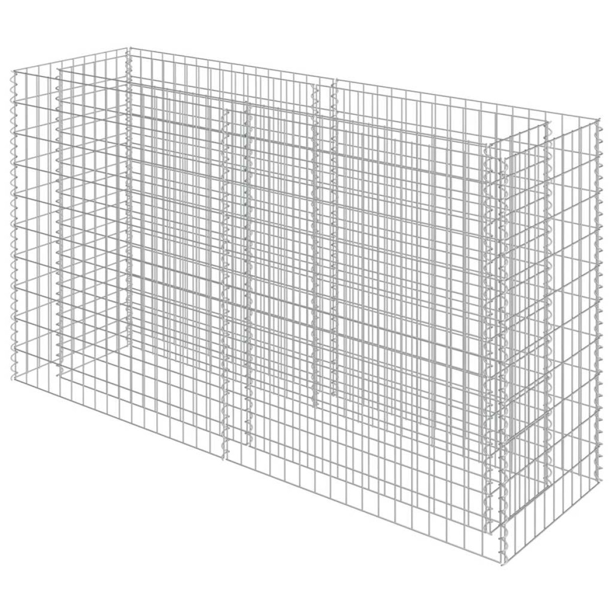 vidaXL Συρματοκιβώτιο-Γλάστρα Υπερυψωμένη 180x50x100 εκ. Γαλβ. Χάλυβας