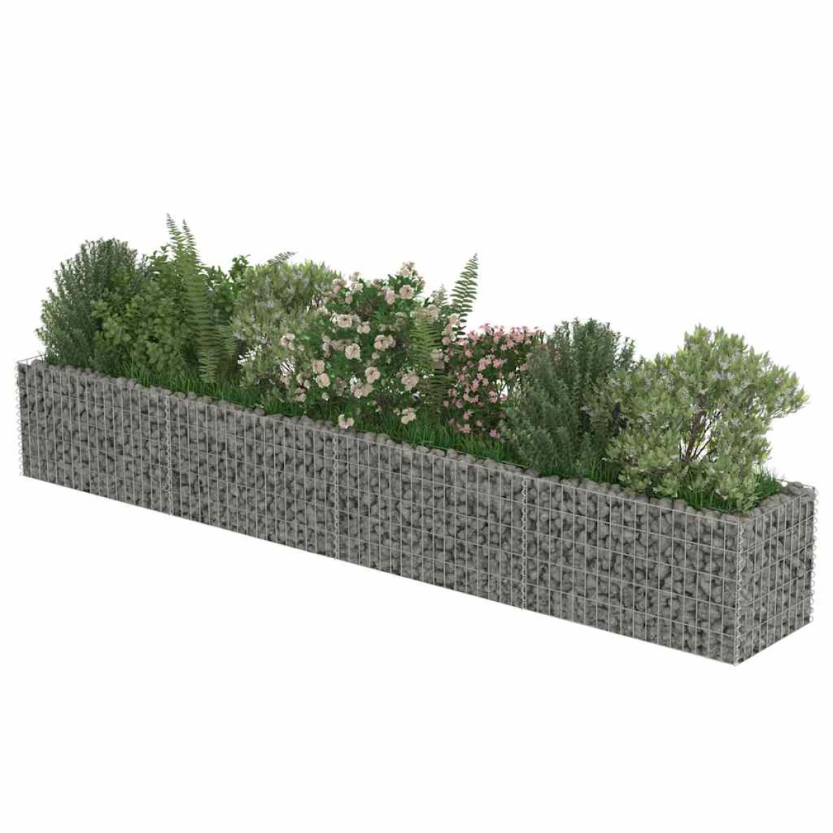 vidaXL Συρματοκιβώτιο-Γλάστρα Υπερυψωμένη 360x50x50 εκ. Γαλβ. Χάλυβας