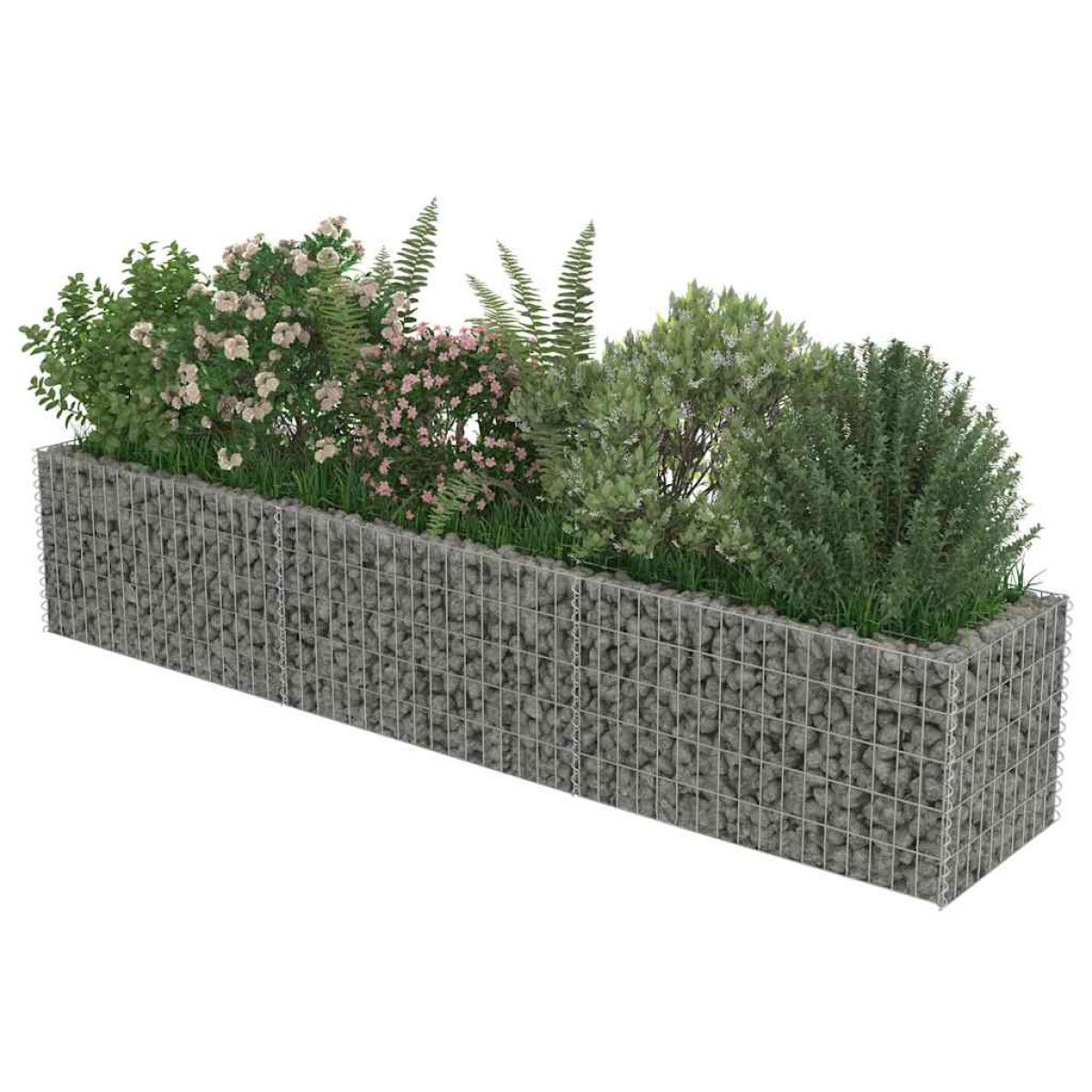 vidaXL Συρματοκιβώτιο-Γλάστρα Υπερυψωμένη 270x50x50 εκ. Γαλβ. Χάλυβας
