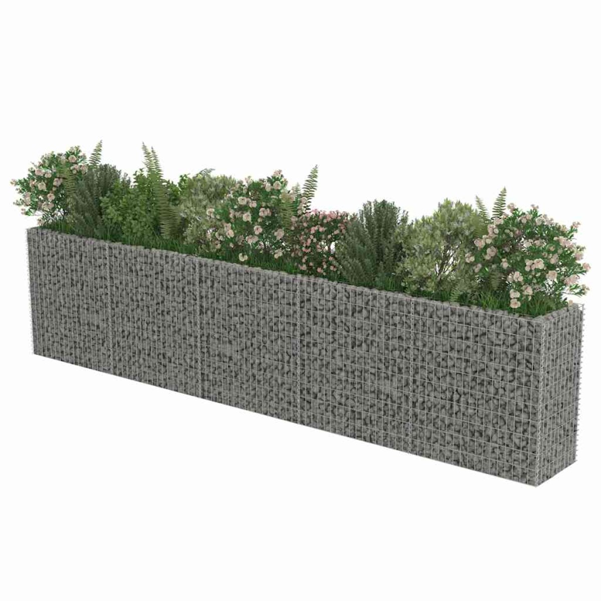 vidaXL Συρματοκιβώτιο-Γλάστρα Υπερυψωμένη 450x50x100 εκ. Γαλβ. Χάλυβας
