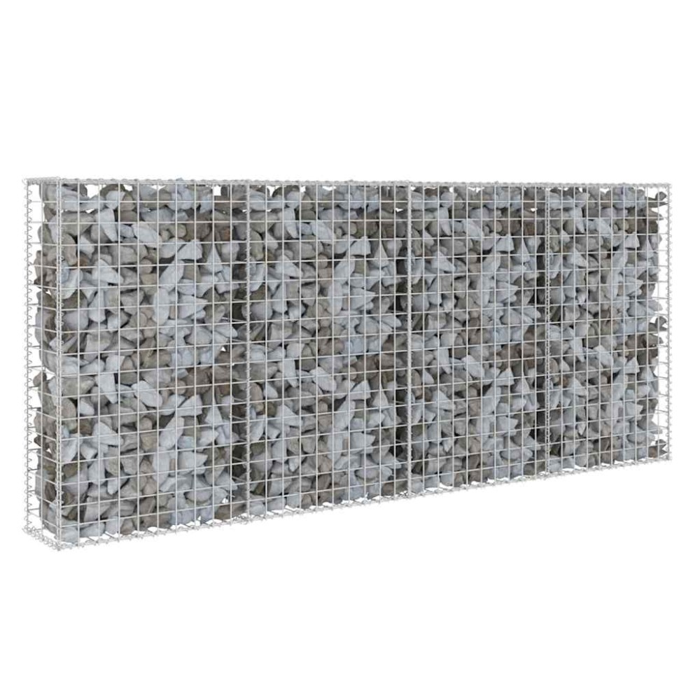 vidaXL Συρματοκιβώτιο Τοίχος 200x20x85 εκ. Γαλβαν. Ατσάλι + Καλύμματα