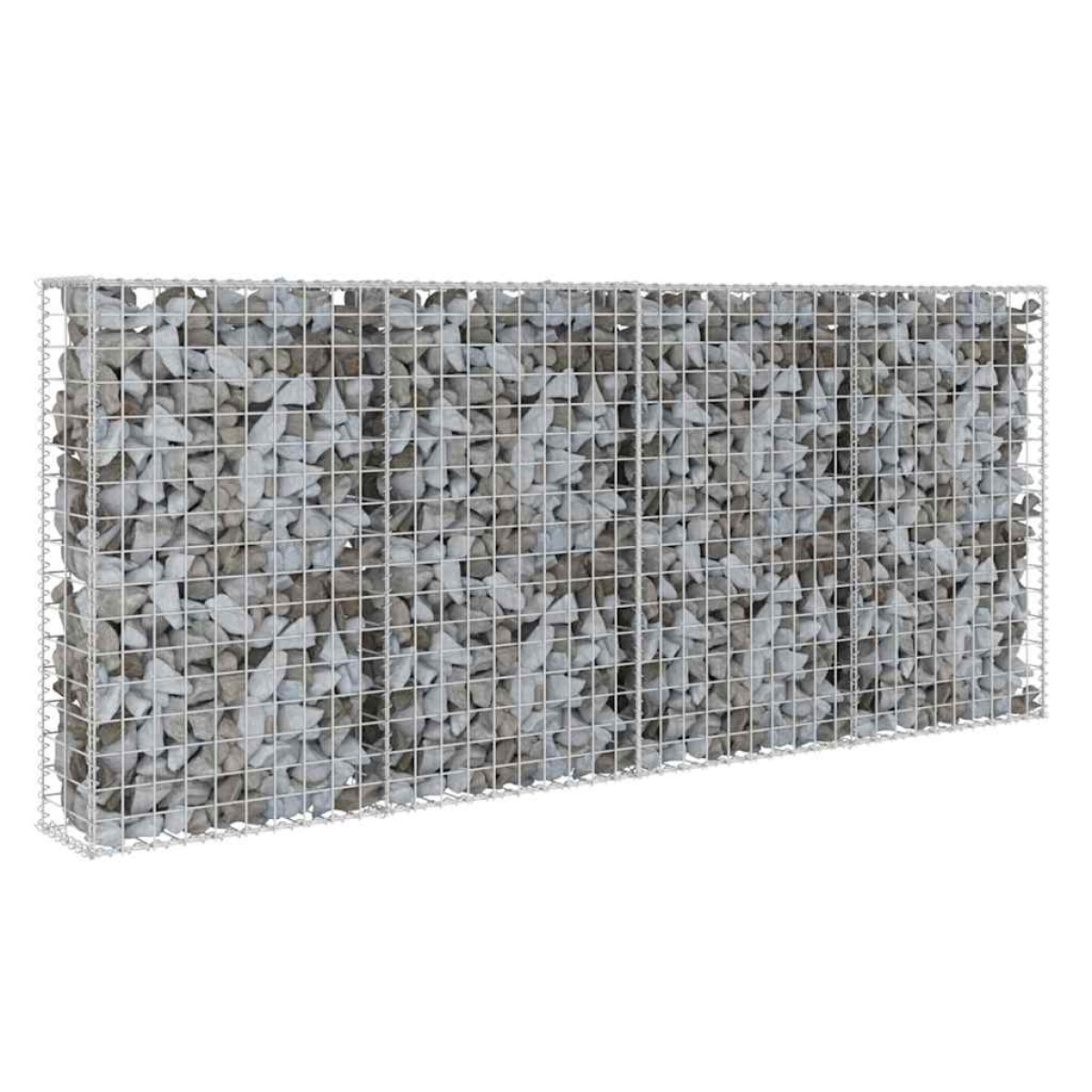 vidaXL Συρματοκιβώτιο Τοίχος 200x20x85 εκ. Γαλβαν. Ατσάλι + Καλύμματα