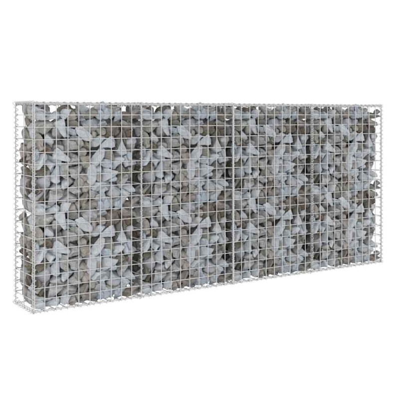 vidaXL Συρματοκιβώτιο Τοίχος 200x20x85 εκ. Γαλβαν. Ατσάλι + Καλύμματα