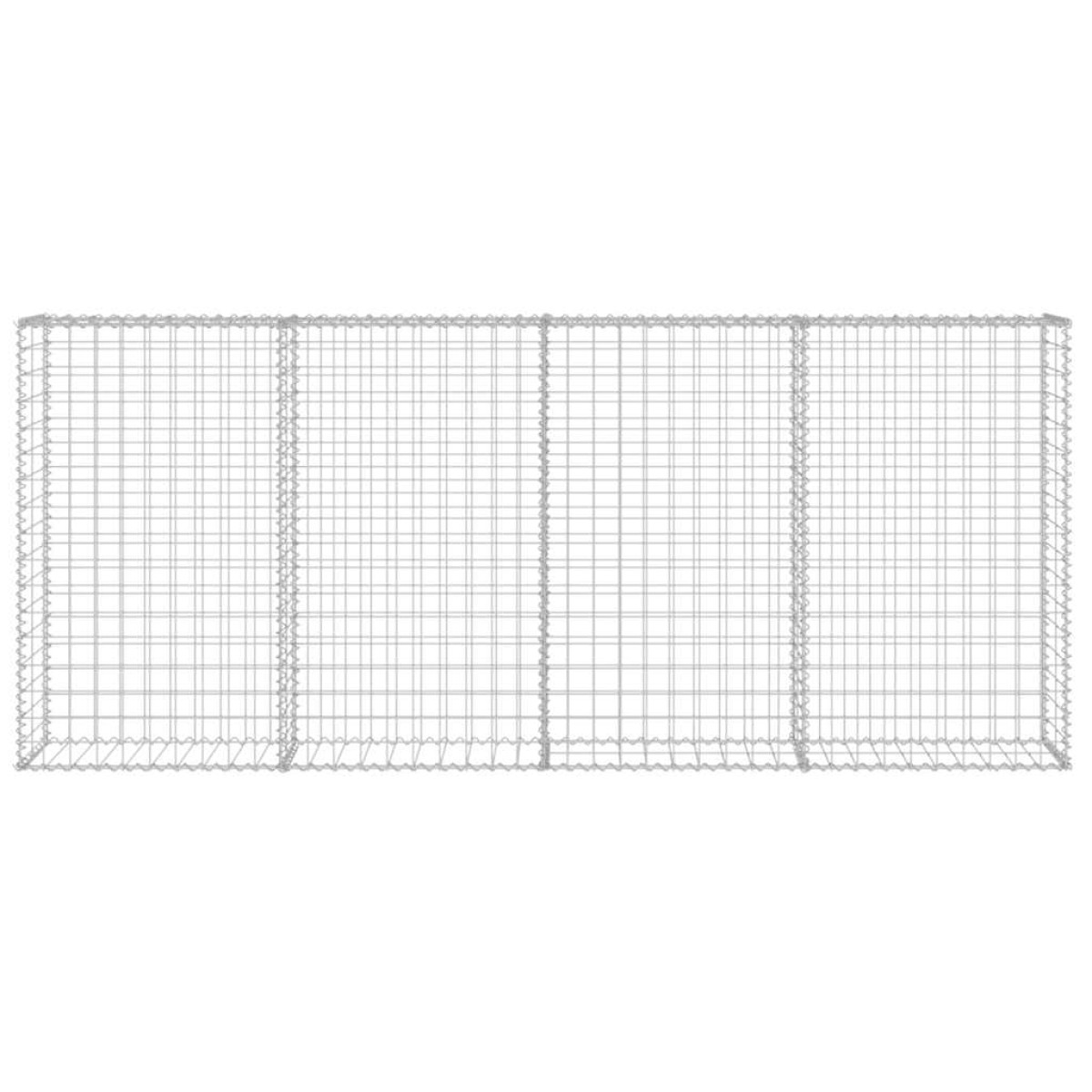 vidaXL Συρματοκιβώτιο Τοίχος 200x20x85 εκ. Γαλβαν. Ατσάλι + Καλύμματα