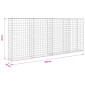 vidaXL Συρματοκιβώτιο Τοίχος 200x20x85 εκ. Γαλβαν. Ατσάλι + Καλύμματα